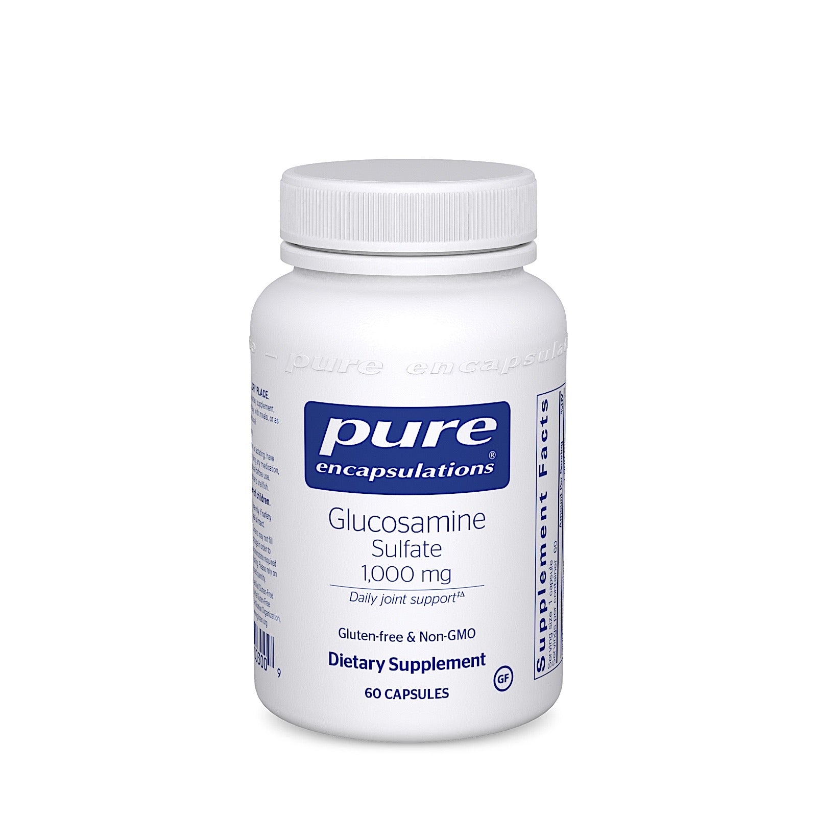 Pure Encapsulations, Glucosamine Sulfate 1,000 mg, 60 Capsules UPC 766298003009 | HiLife Vitamins