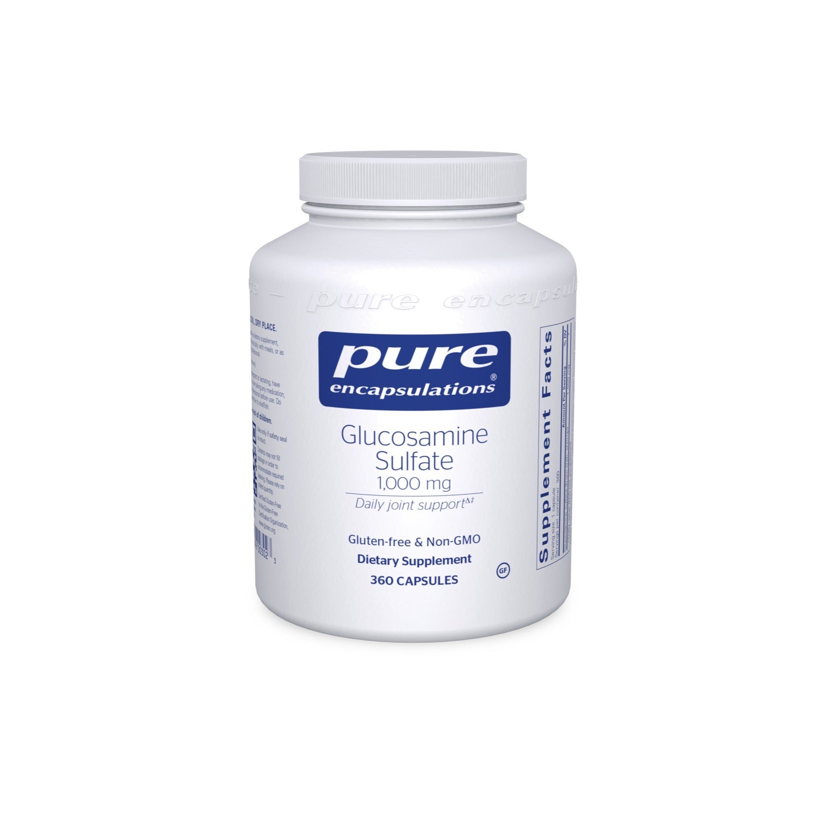 Pure Encapsulations, Glucosamine Sulfate 1,000 mg, 360 Capsules UPC 766298003023 | HiLife Vitamins