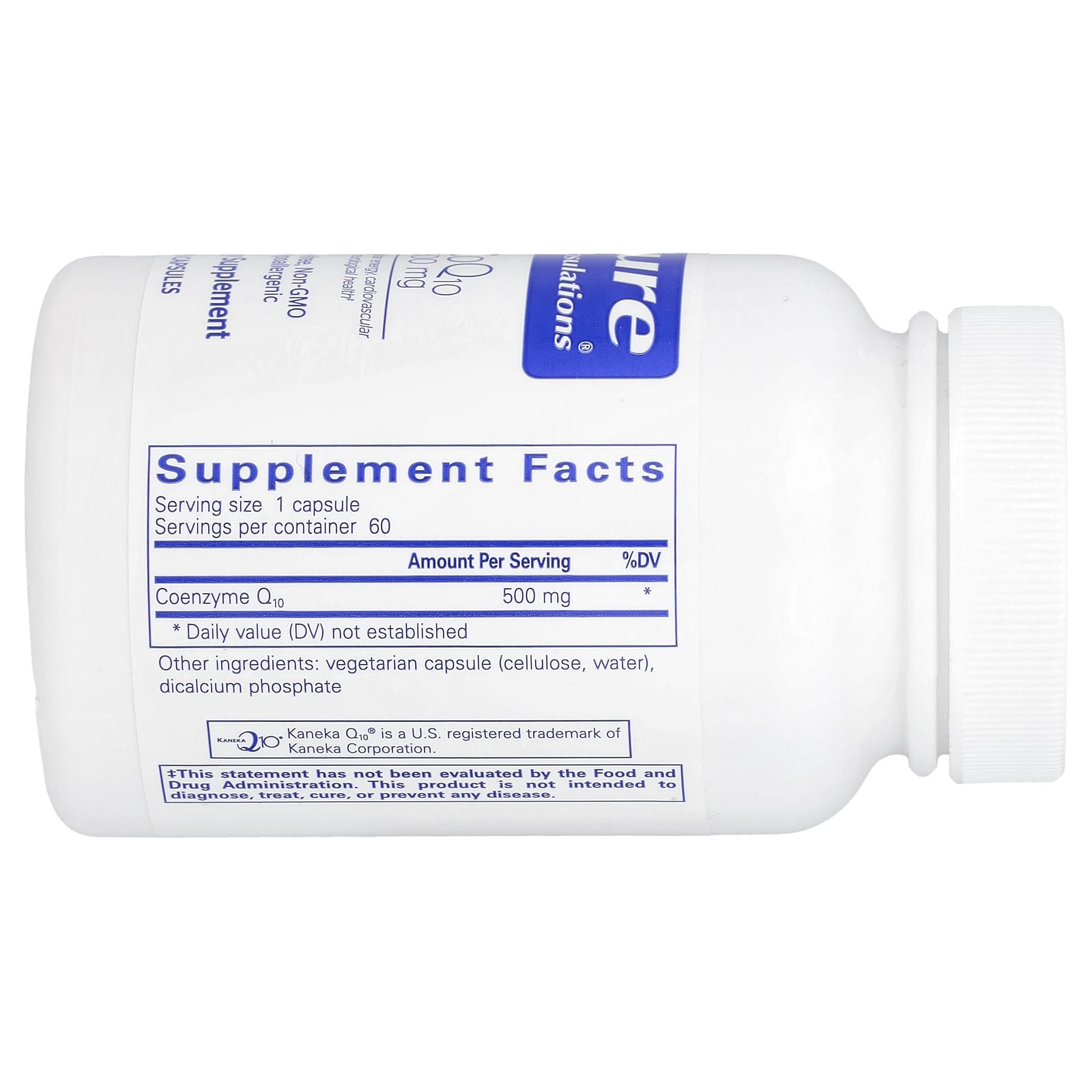 Pure Encapsulations, CoQ10 500 mg, 60 Capsules UPC 766298003085 | HiLife Vitamins