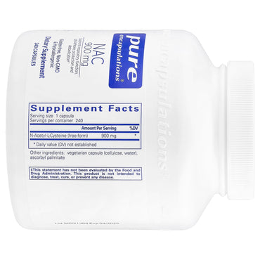 Pure Encapsulations, NAC 900 mg, 240 Capsules UPC 766298003320 | HiLife Vitamins