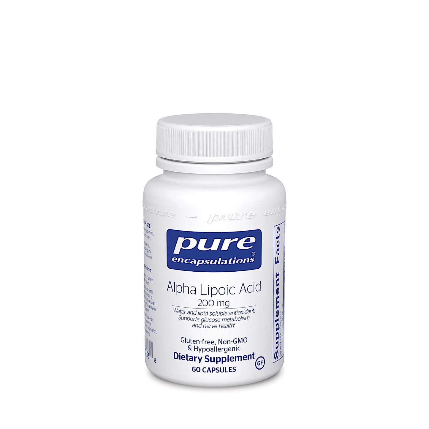Pure Encapsulations, Alpha Lipoic Acid 200 mg, 60 Capsules UPC 766298003368 | HiLife Vitamins