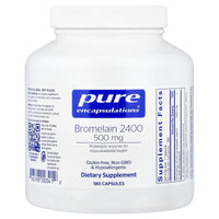 Pure Encapsulations, Bromelain 2400, 500 mg, 180 Capsules UPC 766298003412 | Hilife Vitamins