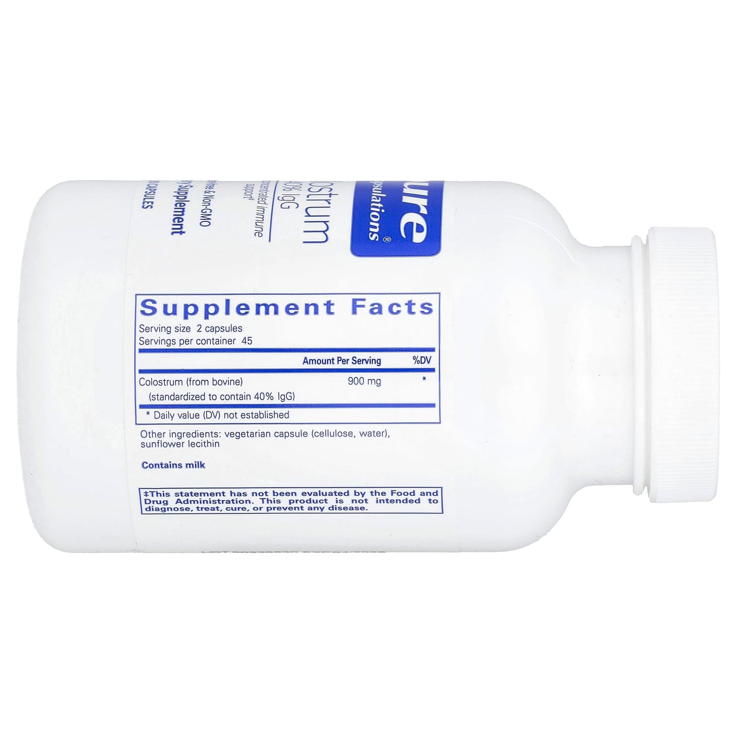 Pure Encapsulations, Colostrum 450 mg, 90 Capsules UPC 766298003917 | HiLife Vitamins