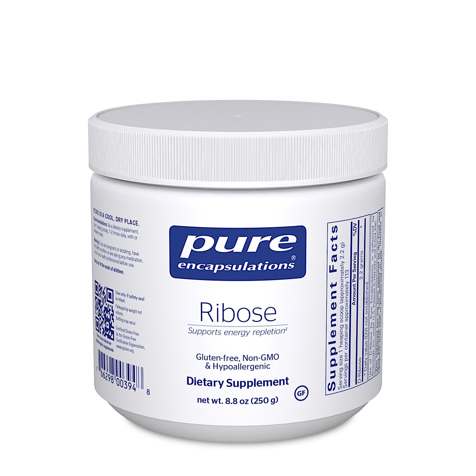 Pure Encapsulations, Ribose, 8.8 oz UPC 766298003948 | HiLife Vitamins