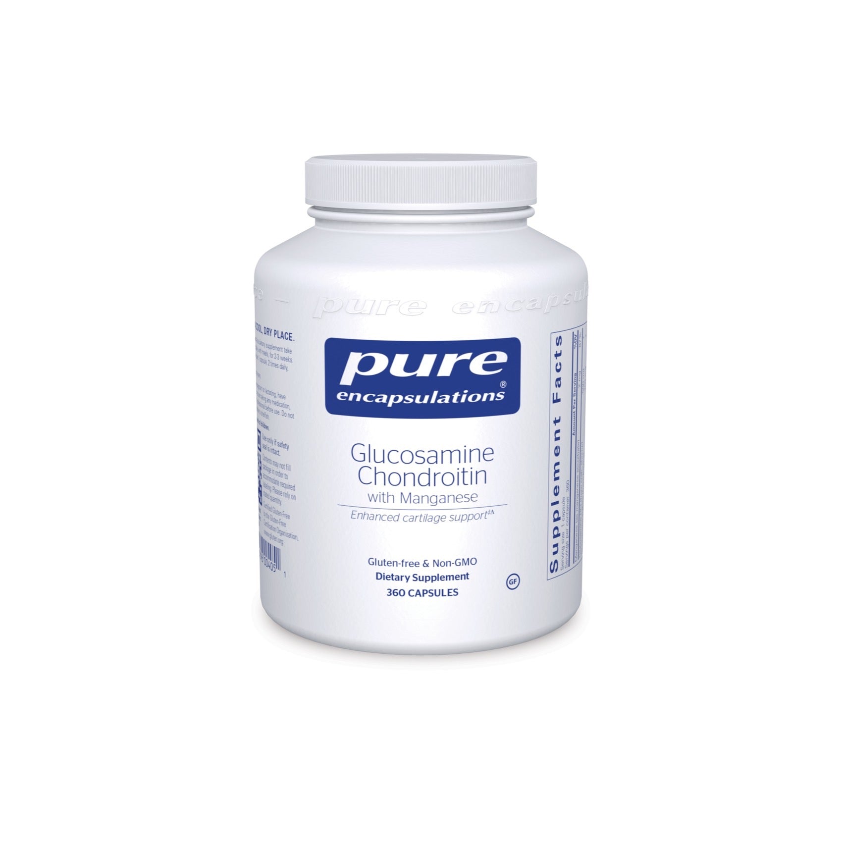 Pure Encapsulations, Glucosamine Chondroitin W/ Manganese, 240 Capsules UPC 766298004051 | HiLife Vitamins