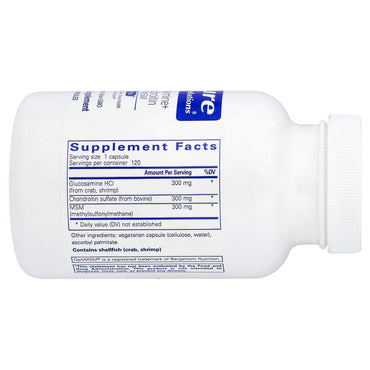 Pure Encapsulations, Glucosamine + Chondroitin With MSM, 120 Capsules UPC 766298004075 | Hilife Vitamins