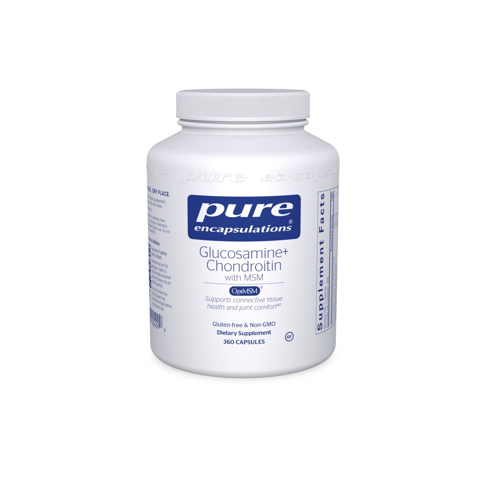 Pure Encapsulations, Glucosamine Chondroitin W/ MSM, 360 Capsules UPC 766298004099 | HiLife Vitamins