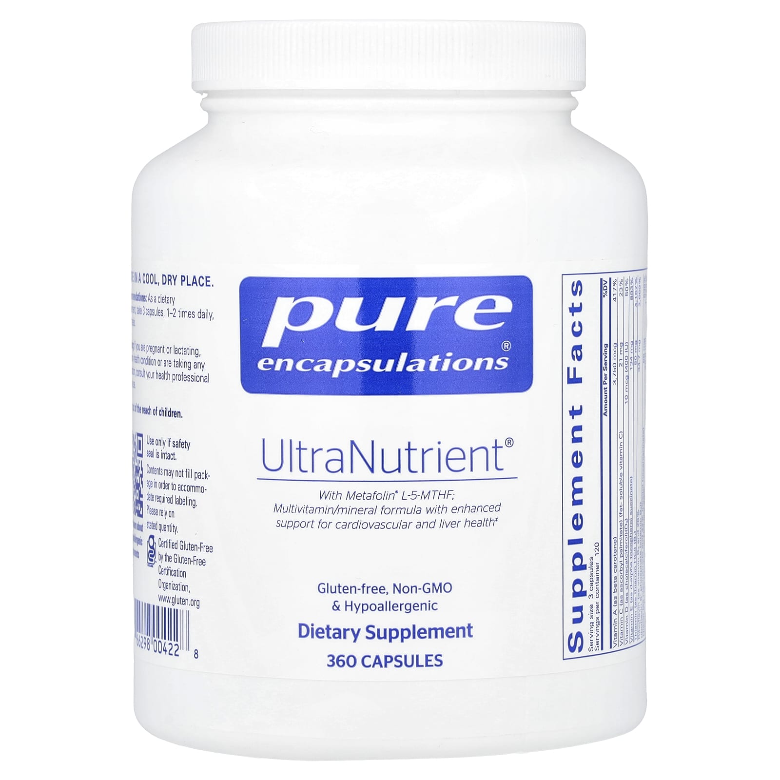 Pure Encapsulations, UltraNutrient, 360 Capsules UPC 766298004228 | HiLife Vitamins