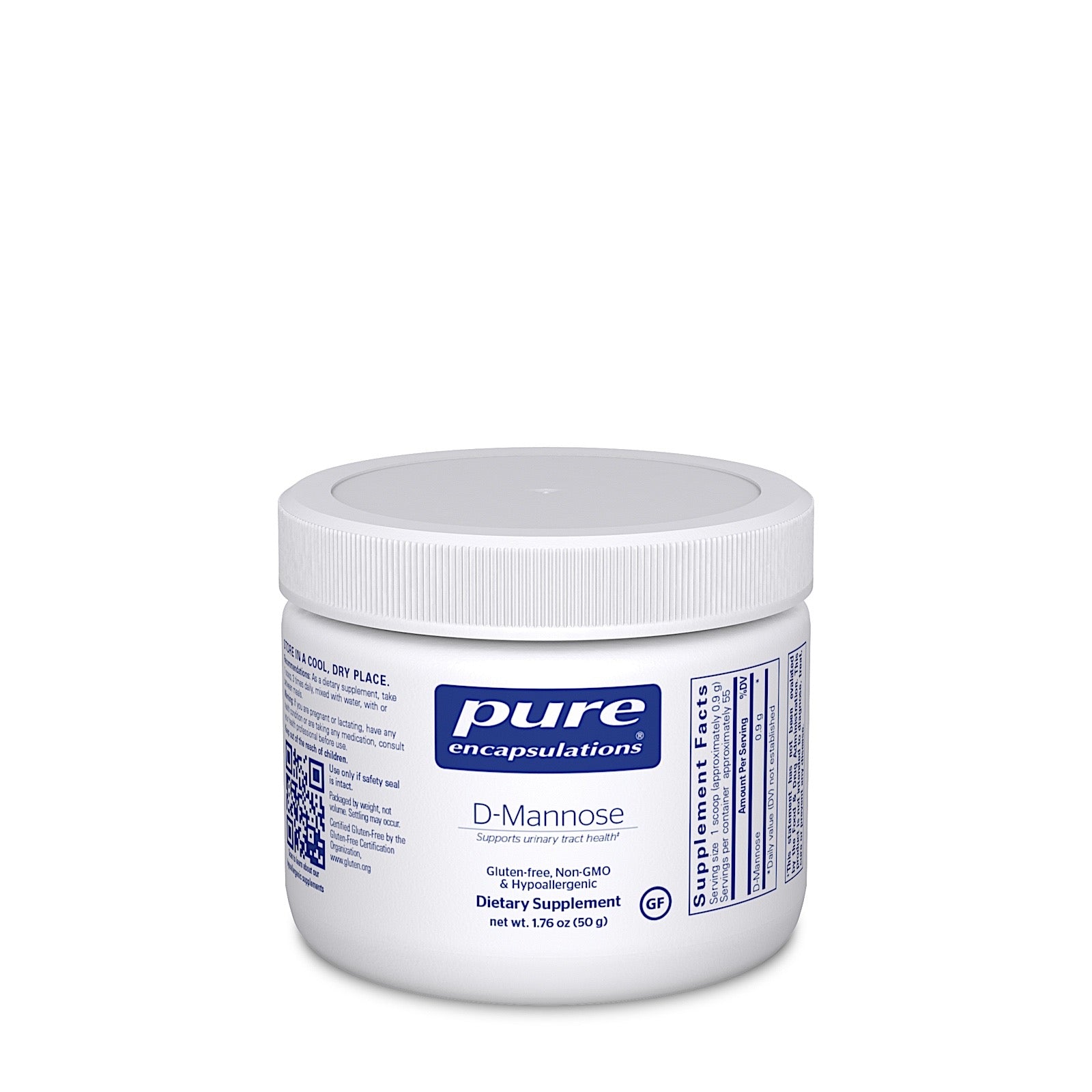 Pure Encapsulations, D-Mannose, 1.76 Oz UPC 766298004433 | HiLife Vitamins