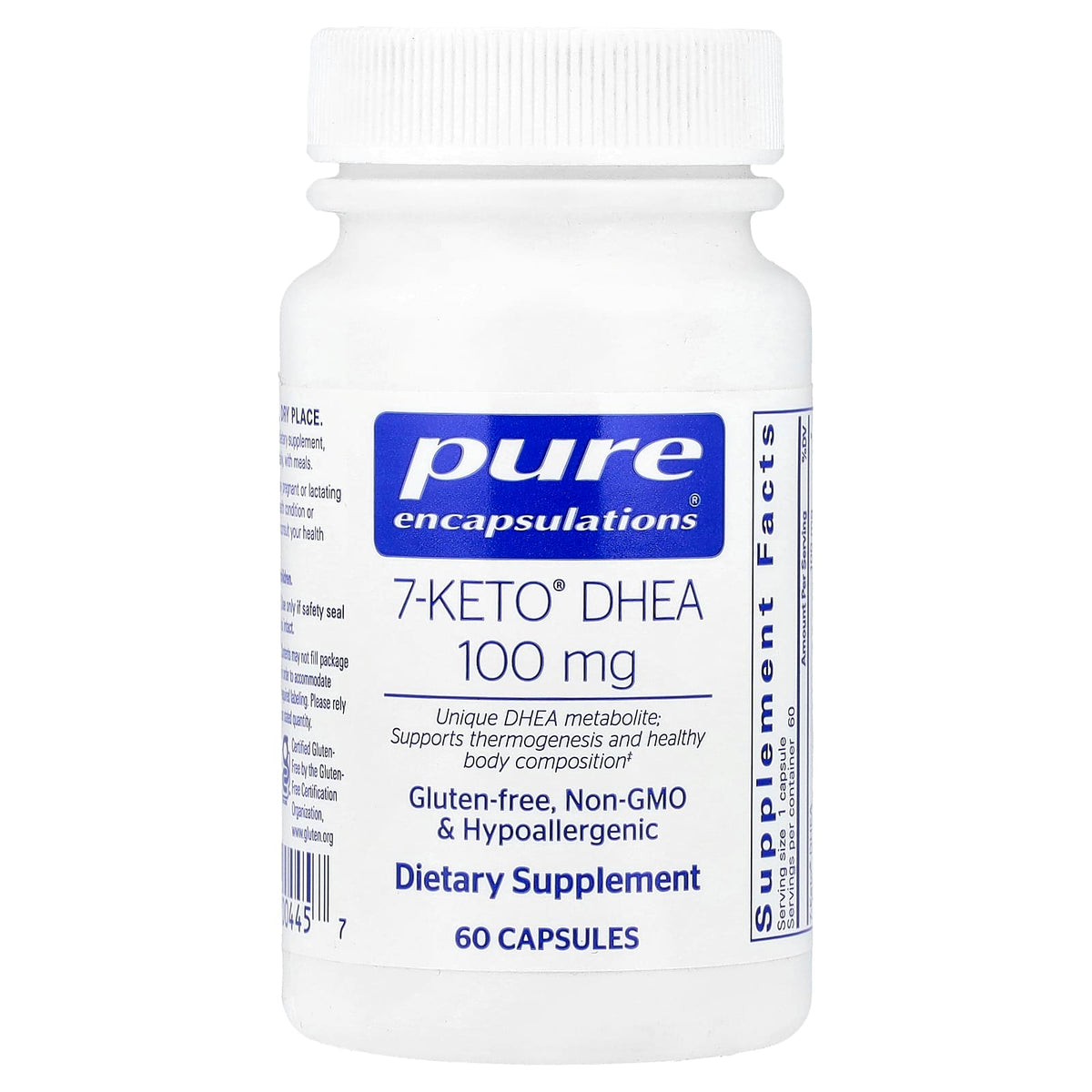 Pure Encapsulations, 7-KETO® DHEA, 100 mg, 60 Capsules UPC 766298004457 | Hilife Vitamins