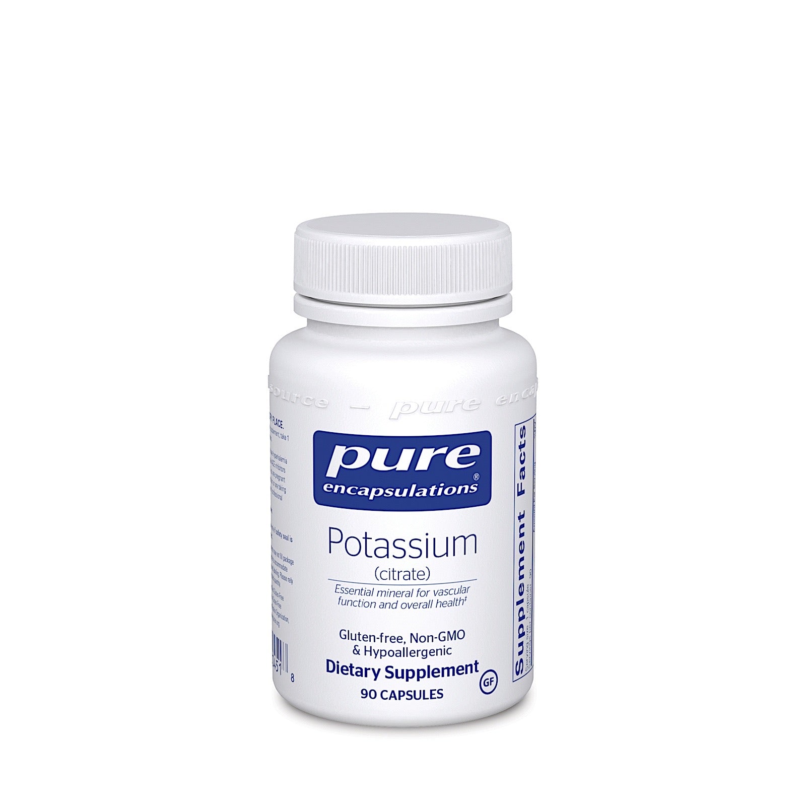 Pure Encapsulations, Potassium Citrate 200 mg, 90 Capsules UPC 766298004518 | HiLife Vitamins