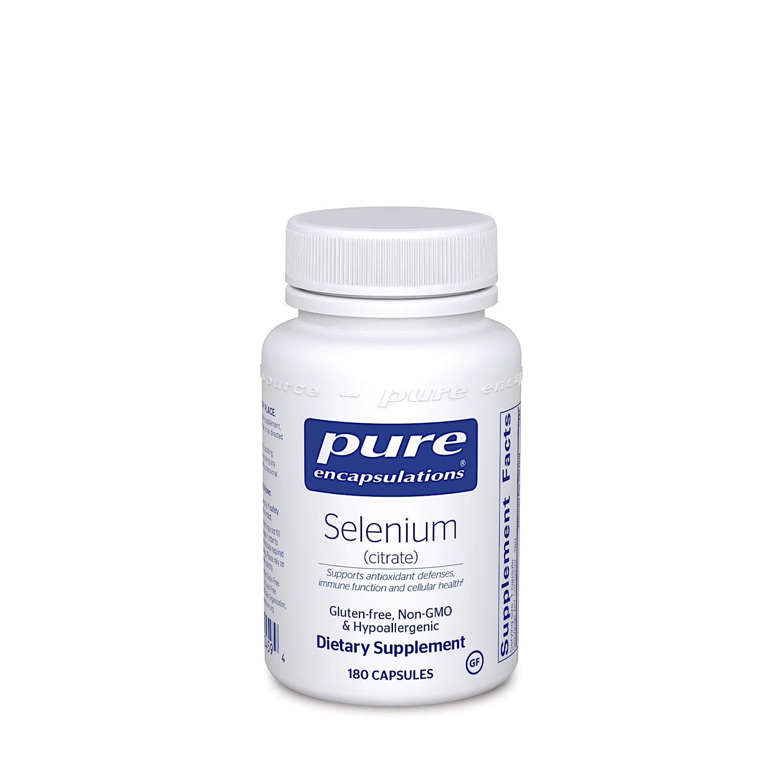 Pure Encapsulations, Selenium Citrate 200 mcg, 180 Capsules UPC 766298004594 | HiLife Vitamins