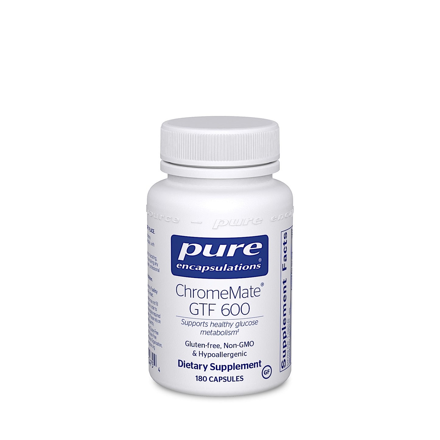 Pure Encapsulations, Chromemate GTF 600, 180 Capsules UPC 766298004754 | HiLife Vitamins