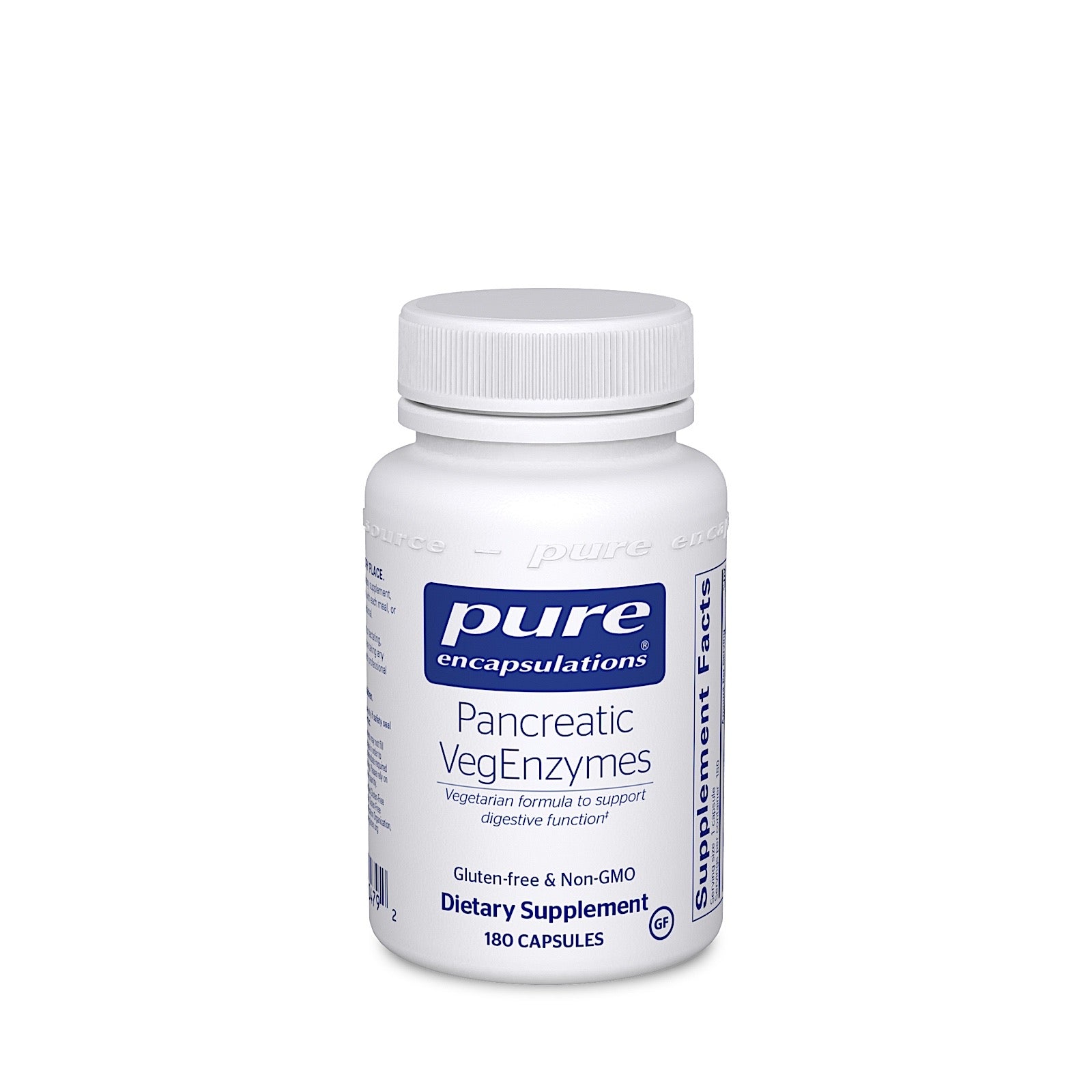 Pure Encapsulations, Pancreatic Vegenzymes, 180 Capsules UPC 766298004792 | HiLife Vitamins