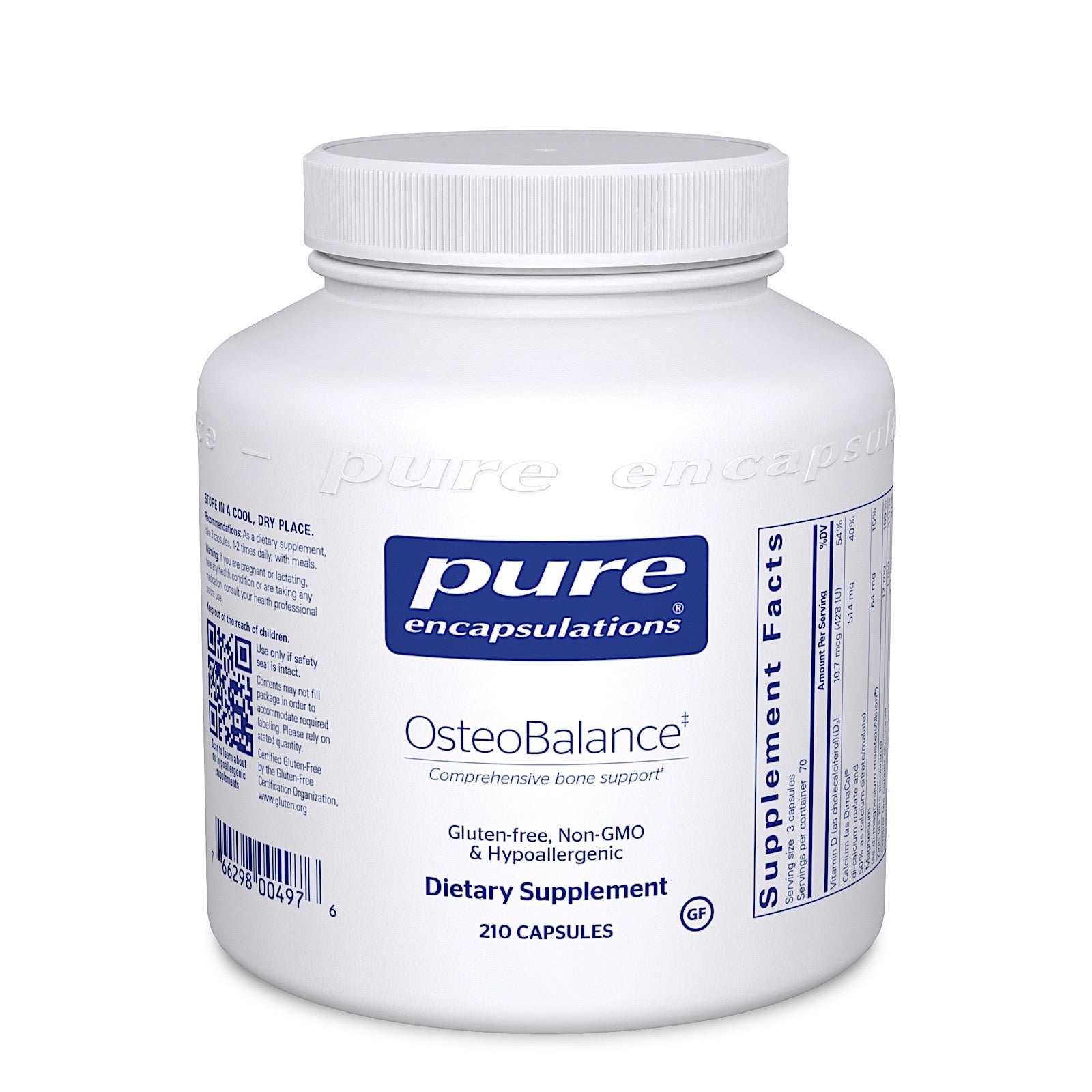 Pure Encapsulations, Osteobalance, 210 Capsules UPC 766298004976 | HiLife Vitamins