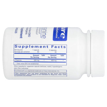 Pure Encapsulations, L-Theanine 200 mg, 60 Capsules UPC 766298005423 | HiLife Vitamins