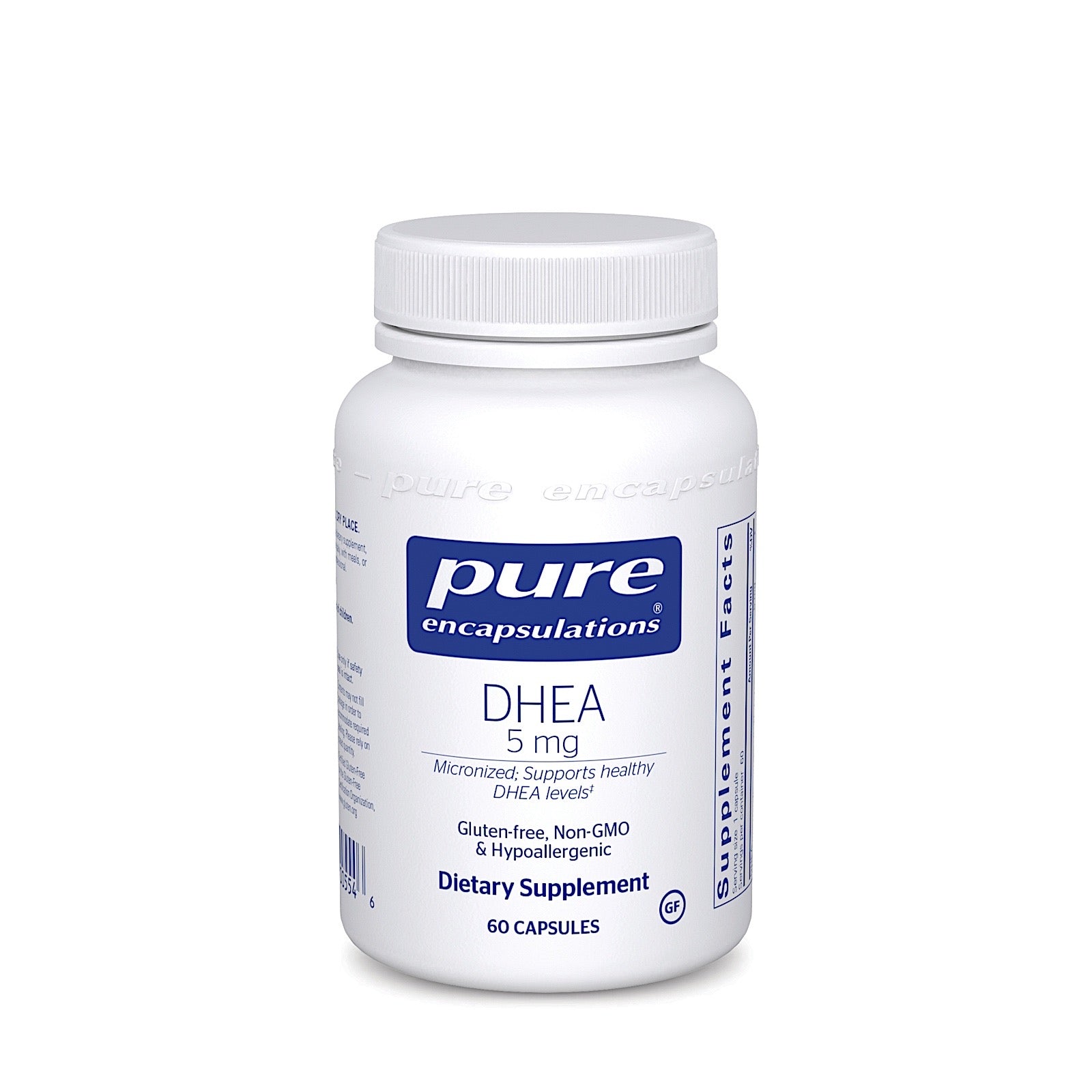Pure Encapsulations, DHEA 5 mg, 60 Capsules - 766298005546 | Hilife Vitamins