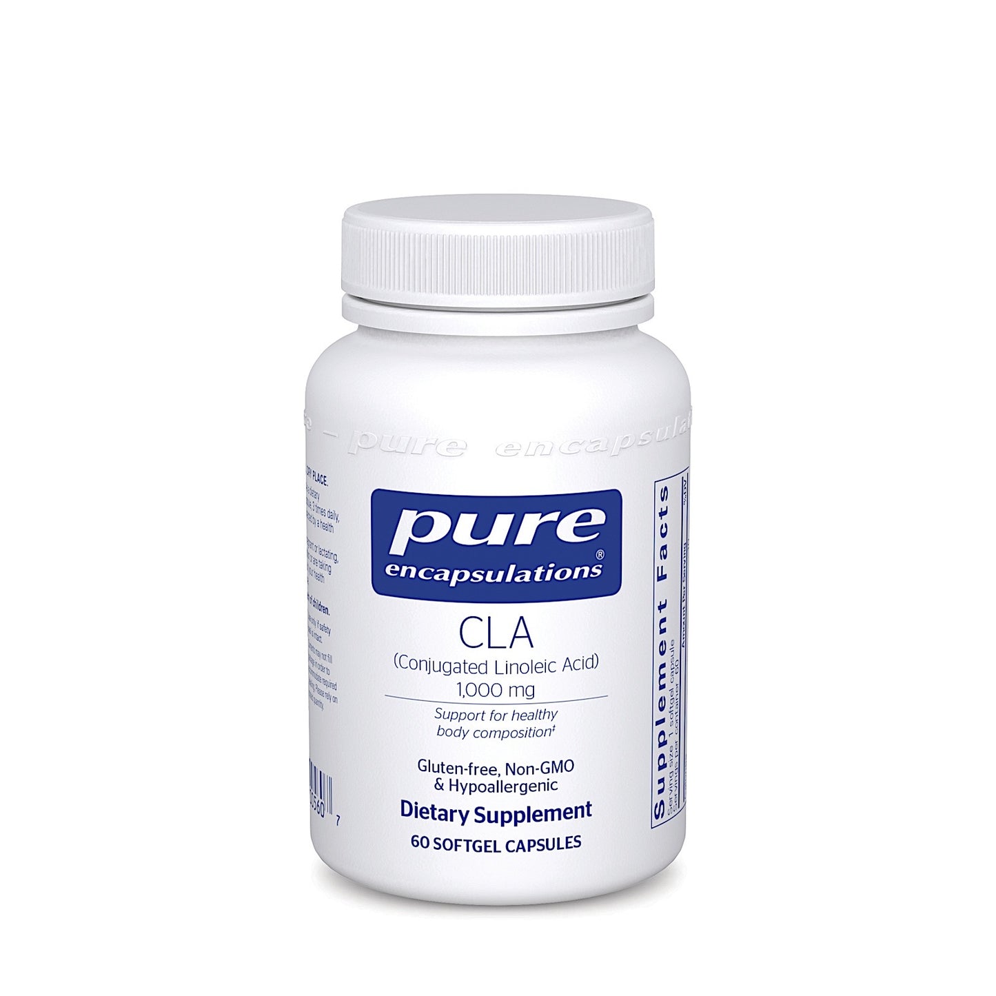 Pure Encapsulations, CLA 1000 mg, 60 Softgels UPC 766298005607 | HiLife Vitamins