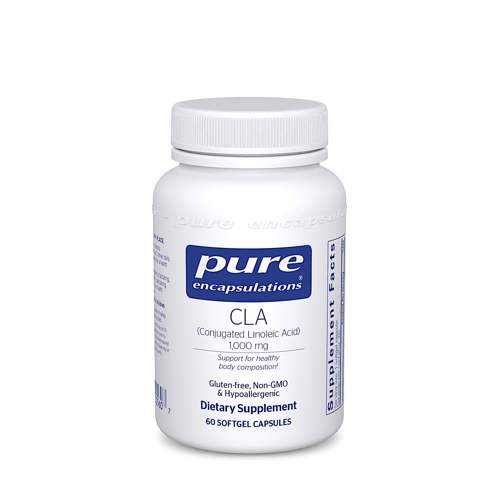 Pure Encapsulations, CLA 1000 mg, 60 Softgels UPC 766298005607 | HiLife Vitamins