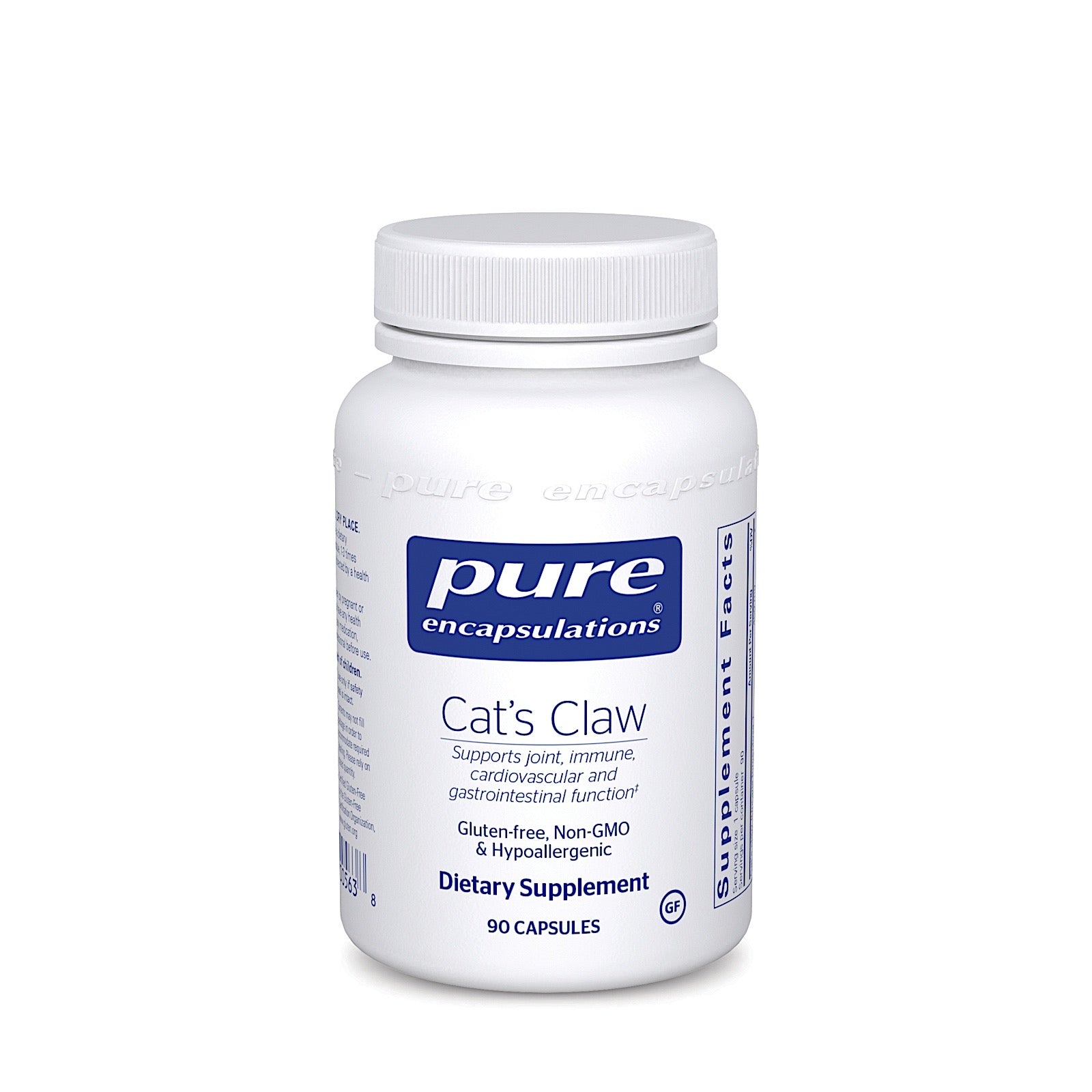 Pure Encapsulations, Cat's Claw 500 mg, 90 Capsules UPC 766298005638 | HiLife Vitamins