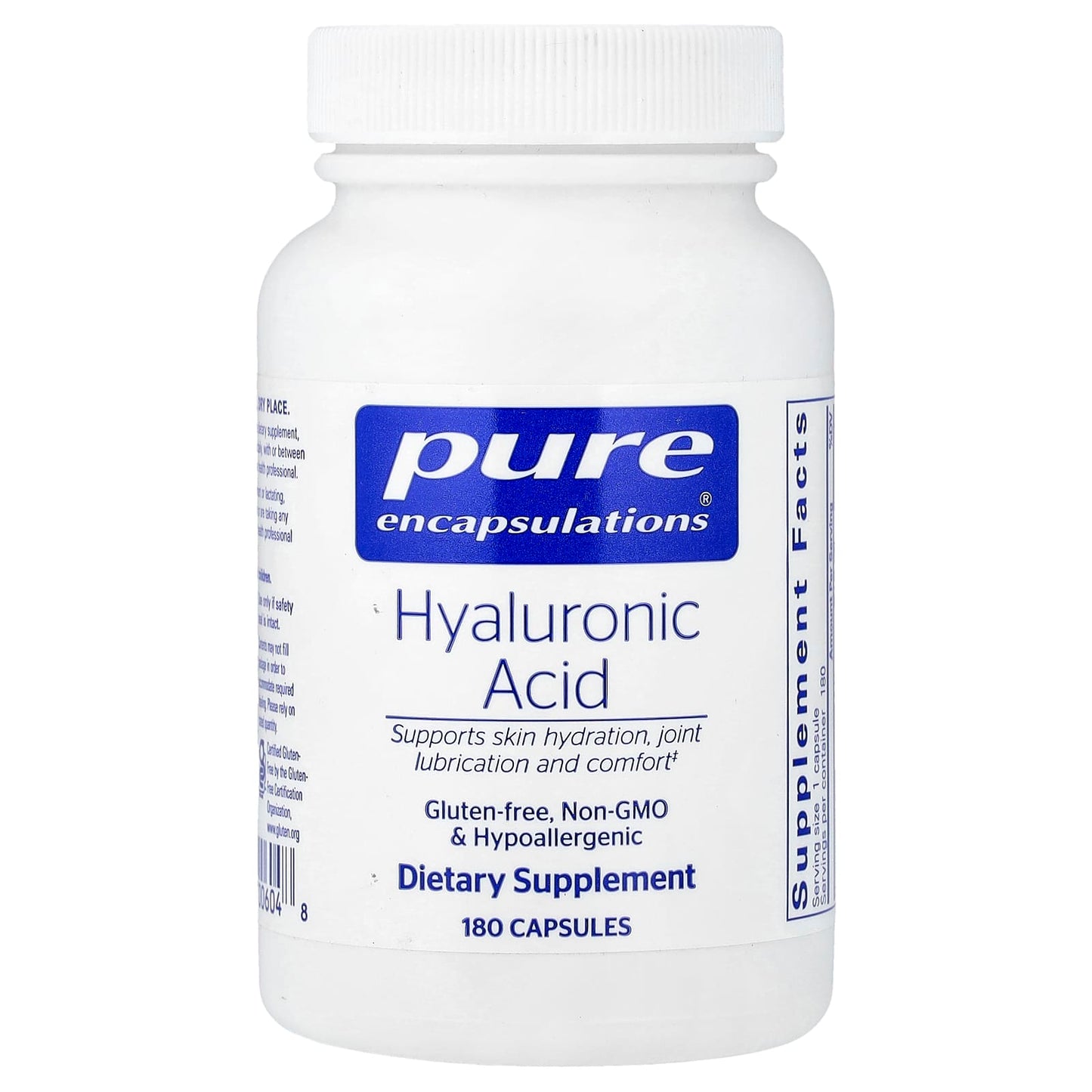Pure Encapsulations, Hyaluronic Acid, 180 Capsules UPC 766298006048 | HiLife Vitamins