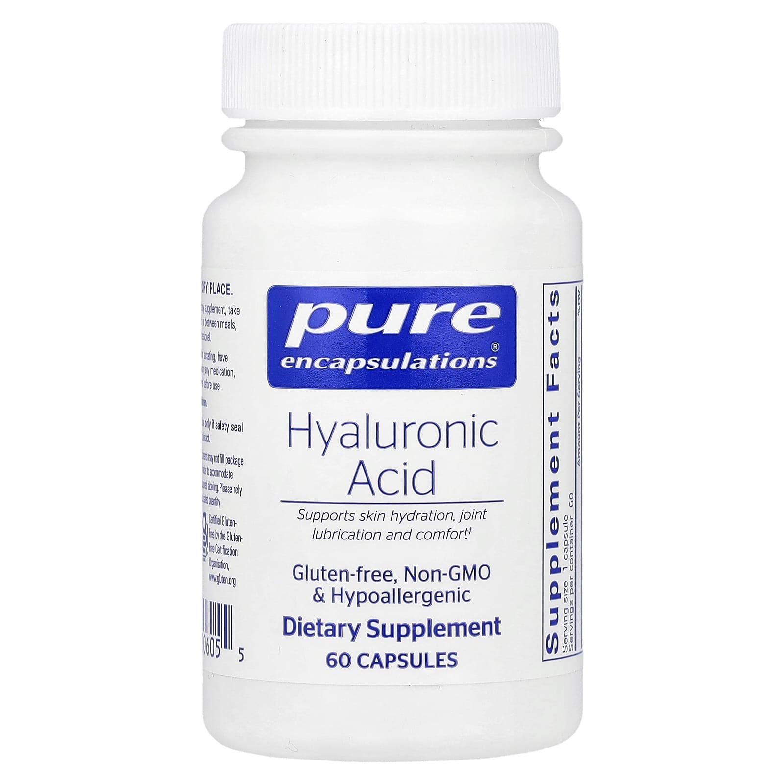 Pure Encapsulations, Hyaluronic Acid, 60 Capsules UPC 766298006055 | HiLife Vitamins