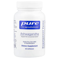 Pure Encapsulations, Ashwagandha 500 mg, 60 Capsules UPC 766298006130 | HiLife Vitamins