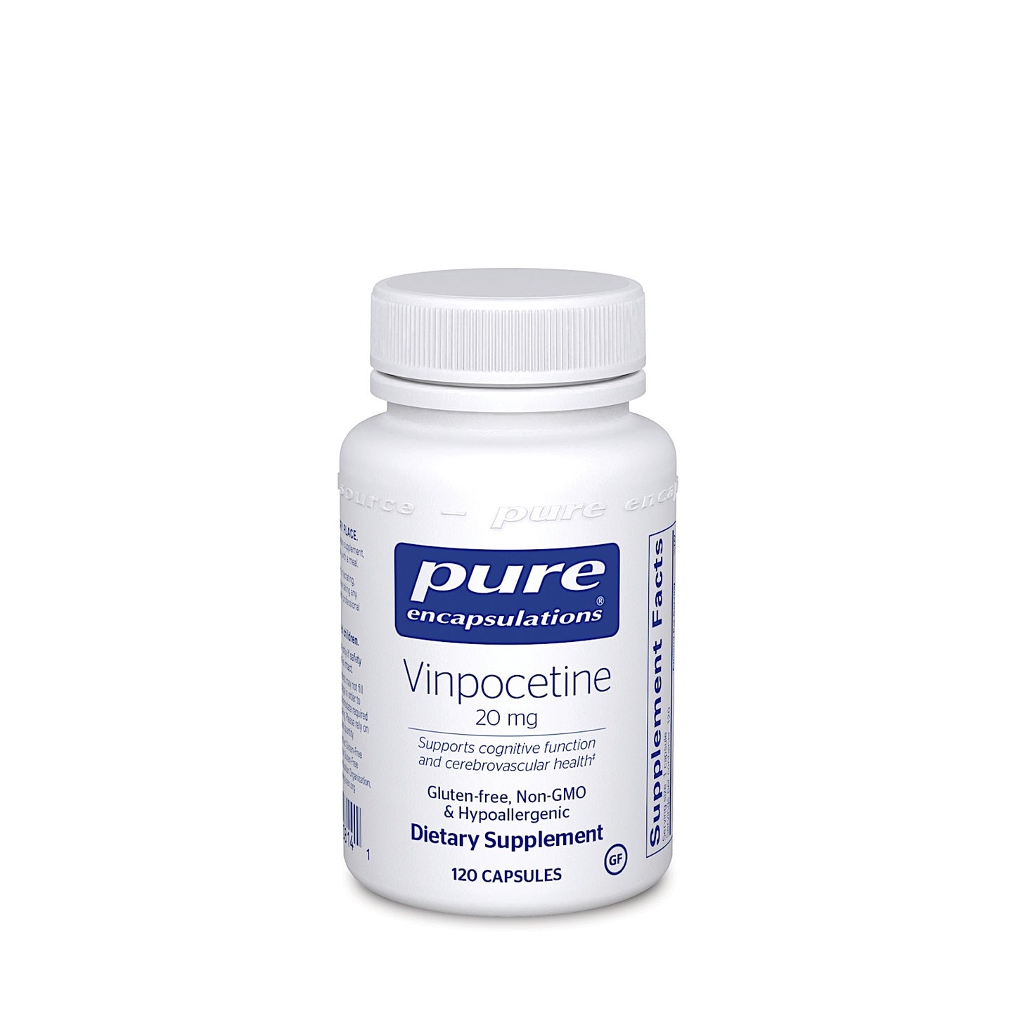 Pure Encapsulations, Vinpocetine 20 mg, 120 Capsules UPC 766298008141 | HiLife Vitamins