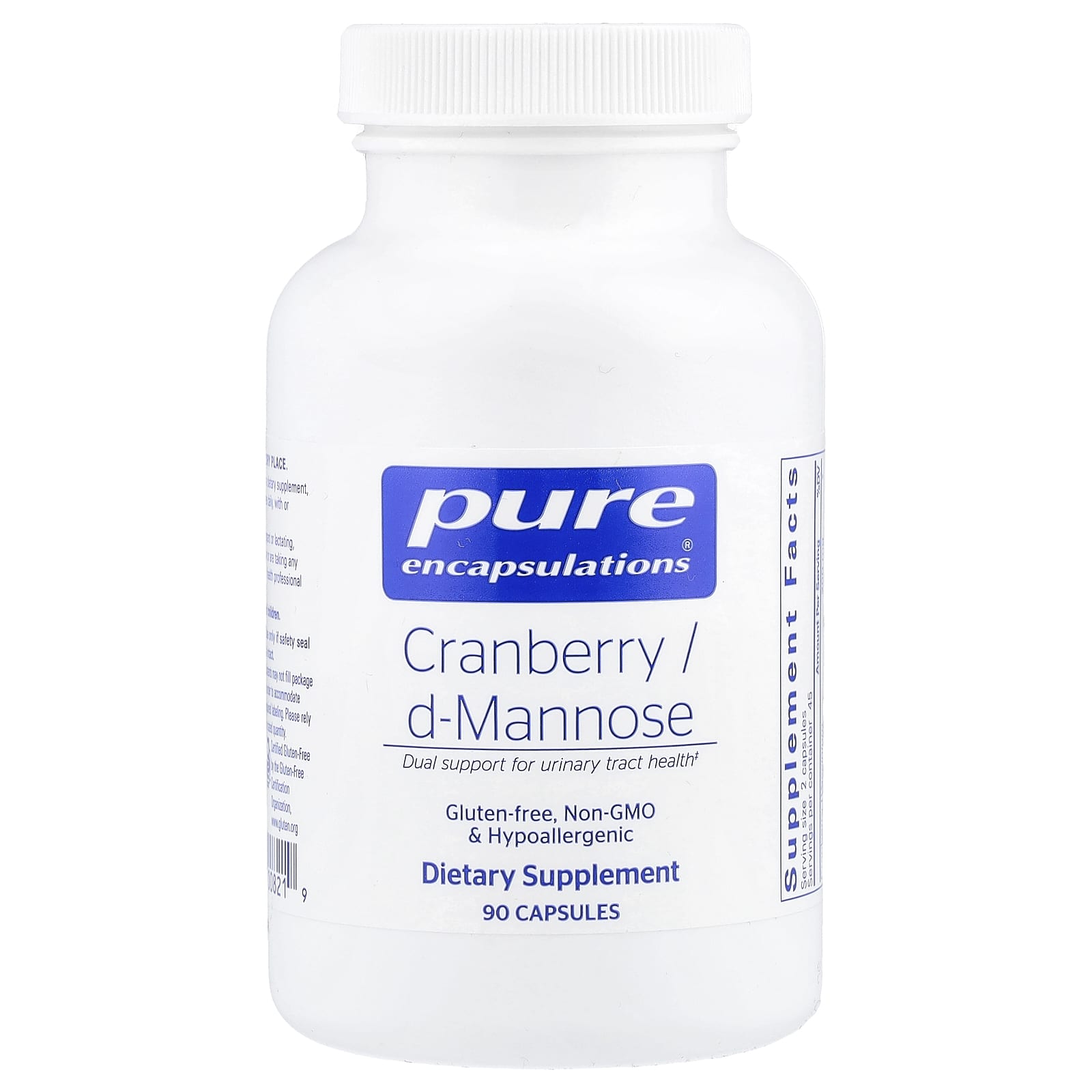 Pure Encapsulations, Cranberry/D-Mannose, 90 Capsules UPC 766298008219 | HiLife Vitamins