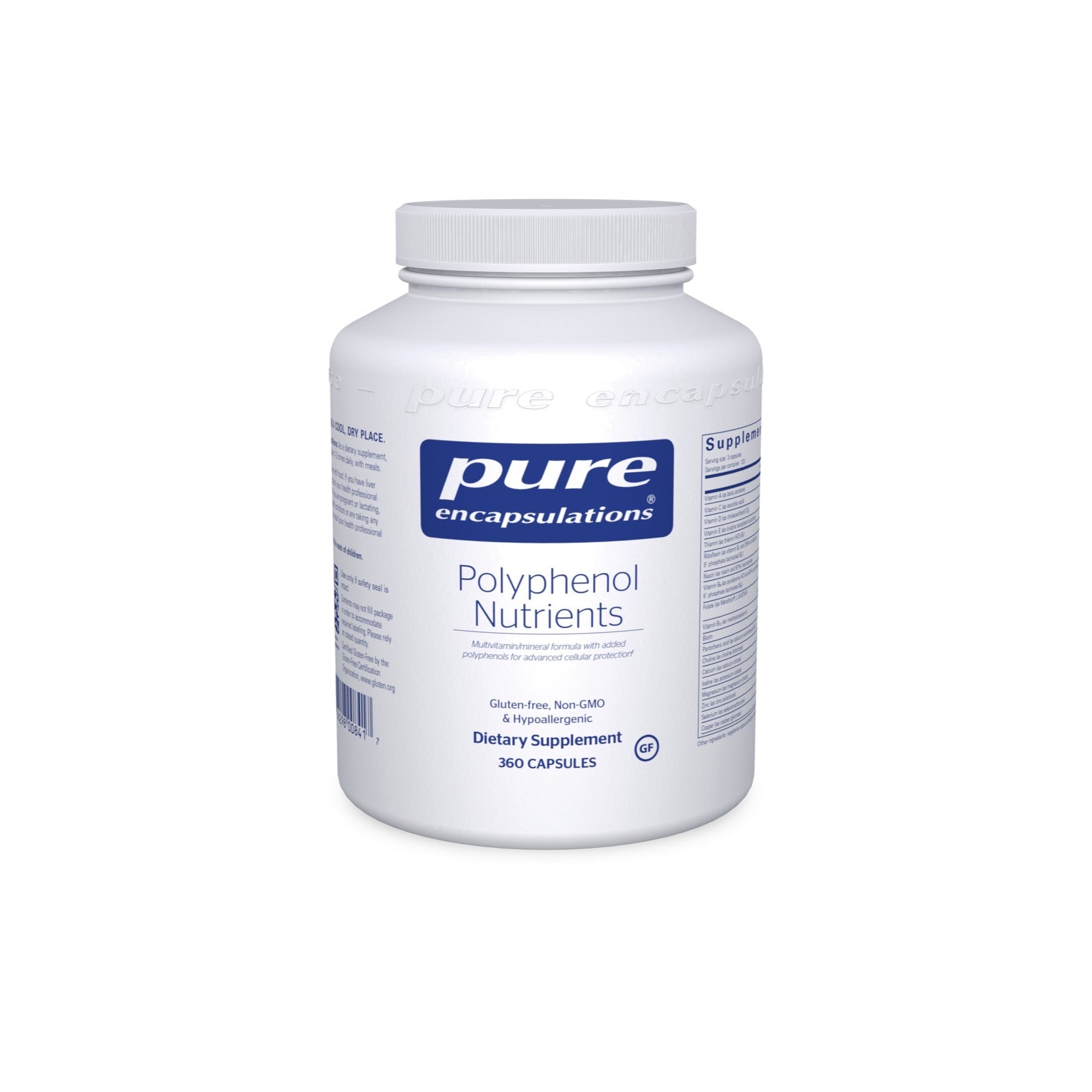 Pure Encapsulations, Polyphenol Nutrients, 360 Capsules UPC 766298008417 | HiLife Vitamins