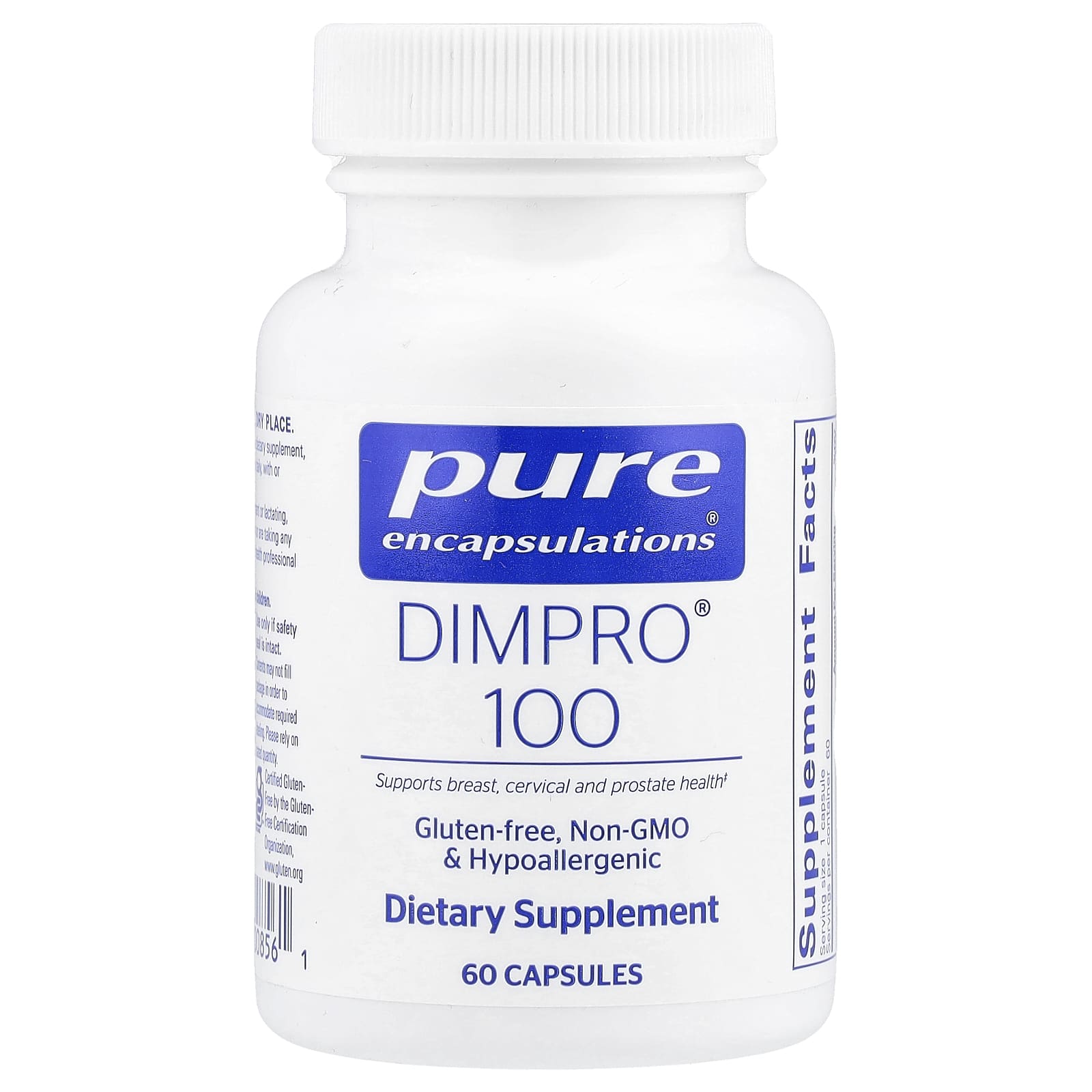 Pure Encapsulations, DIM-Pro 100, 60 Capsules UPC 766298008561 | HiLife Vitamins