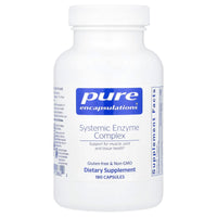 Pure Encapsulations, Systemic Enzyme Complex, 180 Capsules UPC 766298008622 | HiLife Vitamins