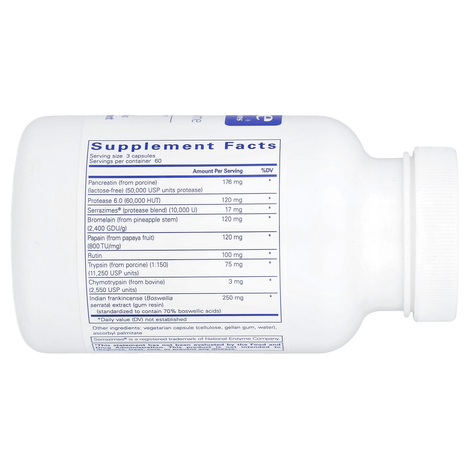 Pure Encapsulations, Systemic Enzyme Complex, 180 Capsules UPC 766298008622 | HiLife Vitamins