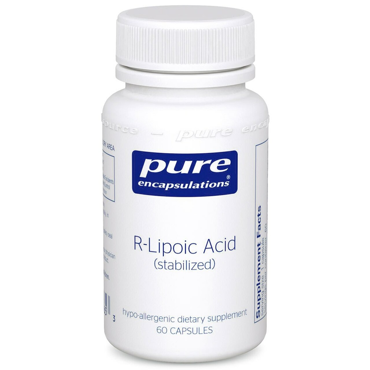 Pure Encapsulations, R-Lipoic Acid stabilized, 60 Capsules UPC 766298008653 | HiLife Vitamins