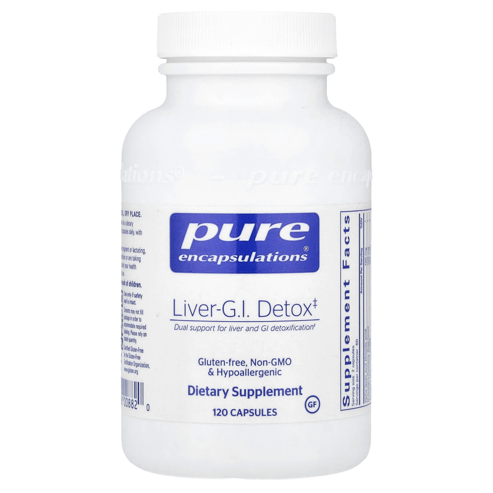 Pure Encapsulations, Liver-G.I. Detox, 120 Capsules UPC 766298008820 | HiLife Vitamins