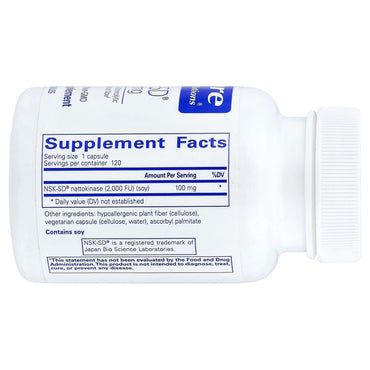 Pure Encapsulations, NSK-SD®, 100 mg, 120 Capsules UPC 766298008844 | Hilife Vitamins