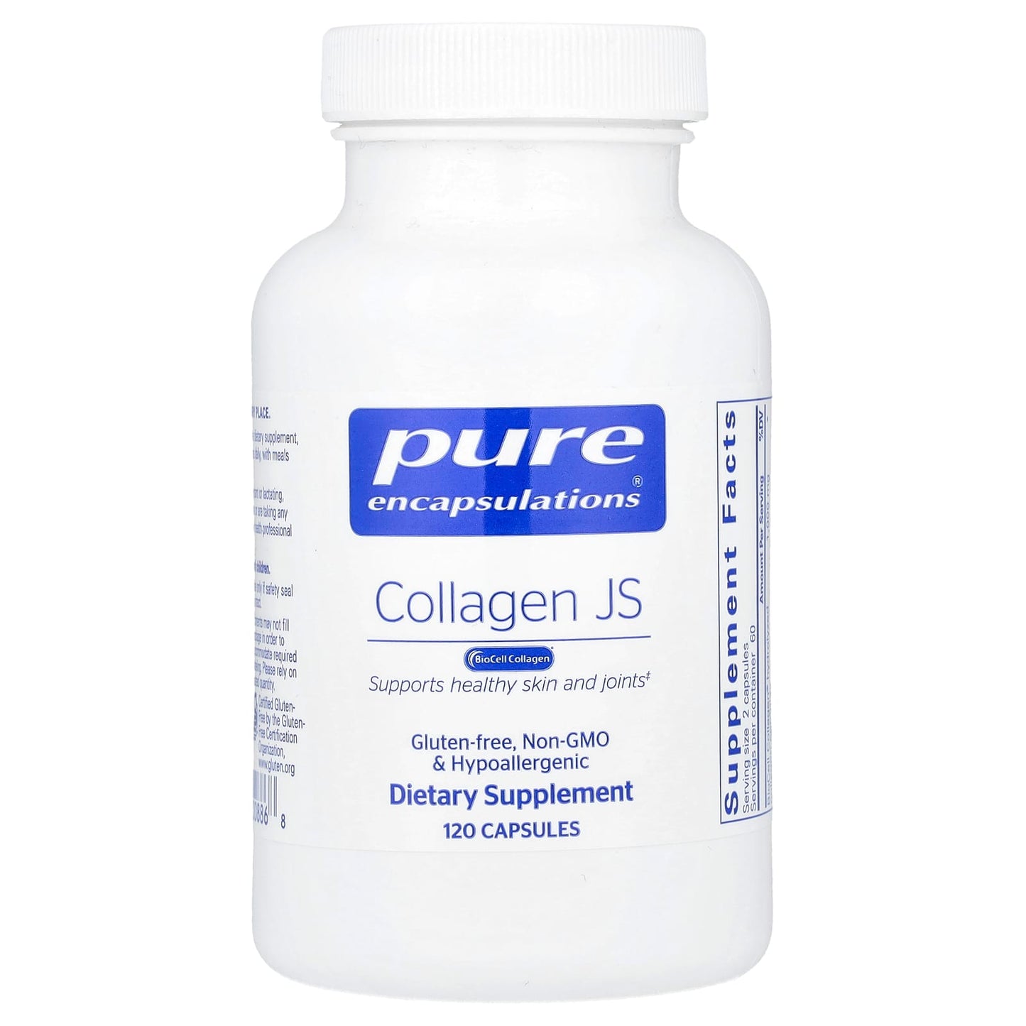 Pure Encapsulations, Collagen JS, 120 Capsules - 766298008868 | Hilife Vitamins