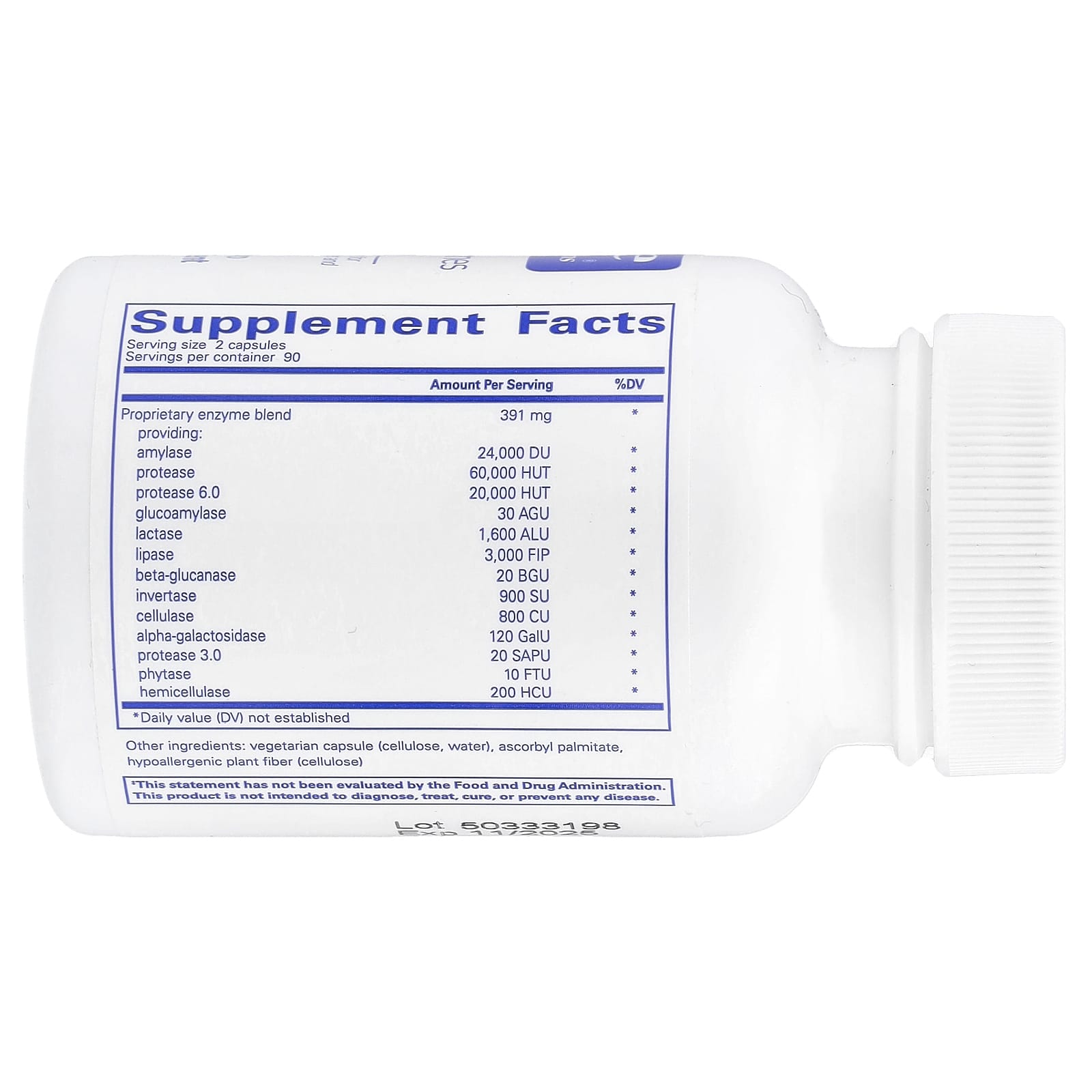 Pure Encapsulations, Digestive Enzymes Ultra, 180 Capsules UPC 766298009728 | HiLife Vitamins