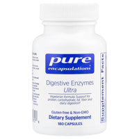 Pure Encapsulations, Digestive Enzymes Ultra, 180 Capsules UPC 766298009728 | HiLife Vitamins