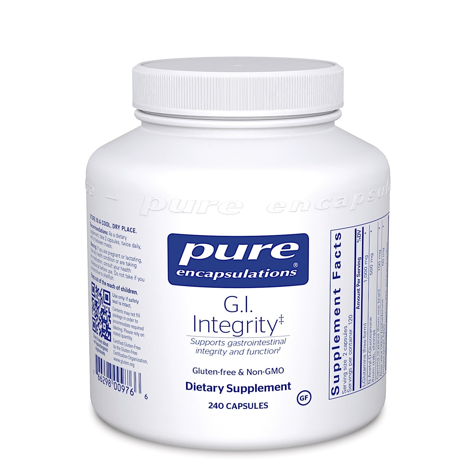 Pure Encapsulations, G.I. Integrity, 240 Capsules UPC 766298009766 | HiLife Vitamins