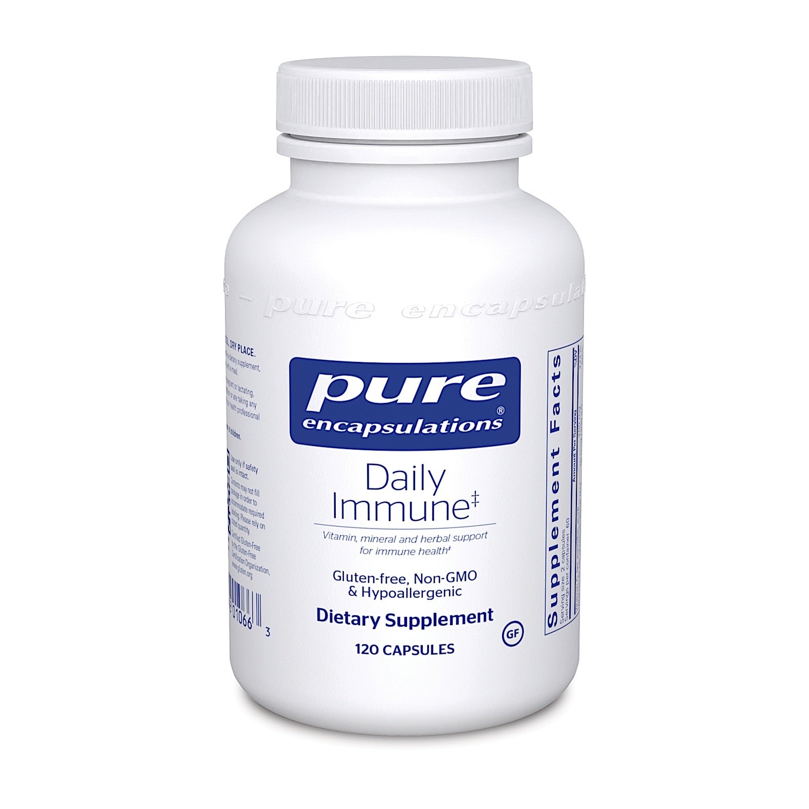 Pure Encapsulations, Daily Immune, 120 Capsules UPC 766298010663 | HiLife Vitamins