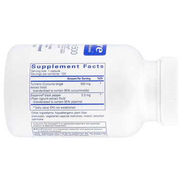 Pure Encapsulations, Curcumin 500 W/ Bioperine, 120 Capsules UPC 766298010724 | HiLife Vitamins
