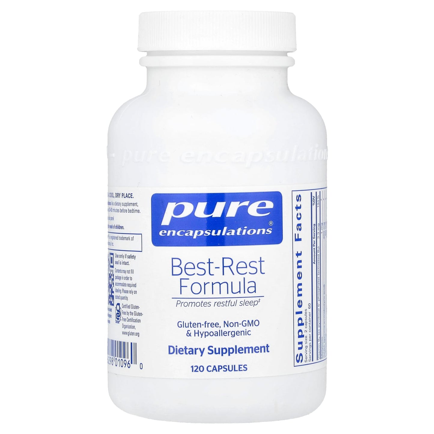 Pure Encapsulations, Best-Rest Formula, 120 Capsules UPC 766298010960 | HiLife Vitamins