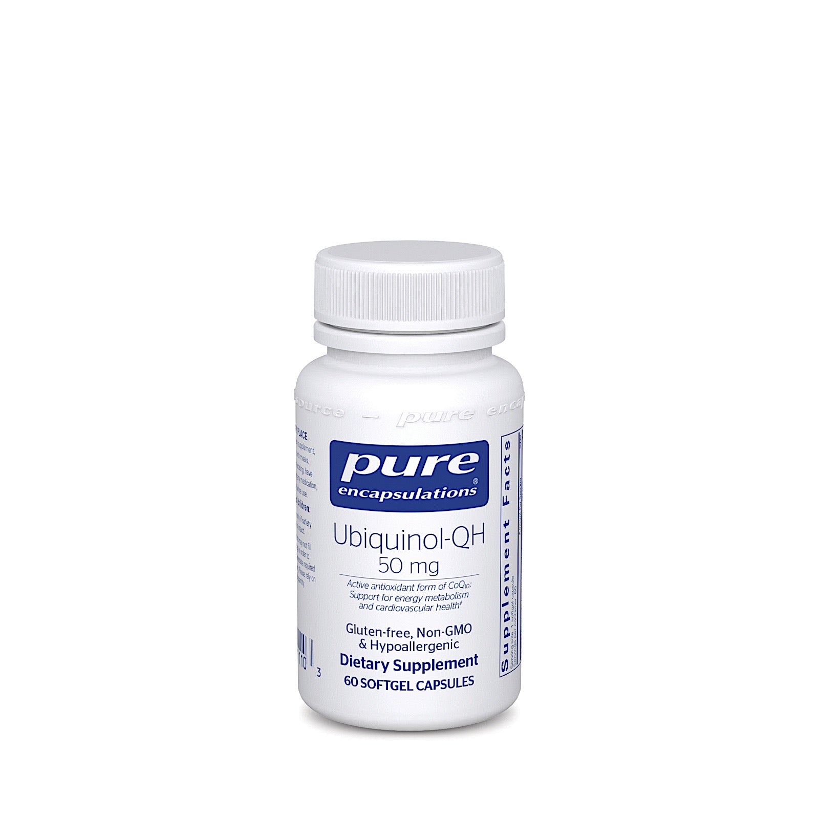 Pure Encapsulations, Ubiquinol-QH 50 mg, 60 Softgels UPC 766298011103 | HiLife Vitamins