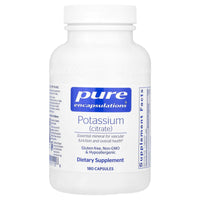 Pure Encapsulations, Potassium Citrate, 180 Capsules UPC 766298011158 | HiLife Vitamins
