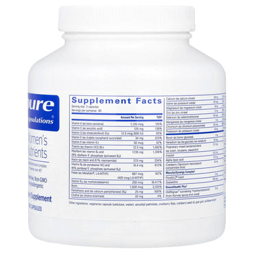 Pure Encapsulations, Women's Nutrients, 180 Capsules UPC 766298011769 | HiLife Vitamins