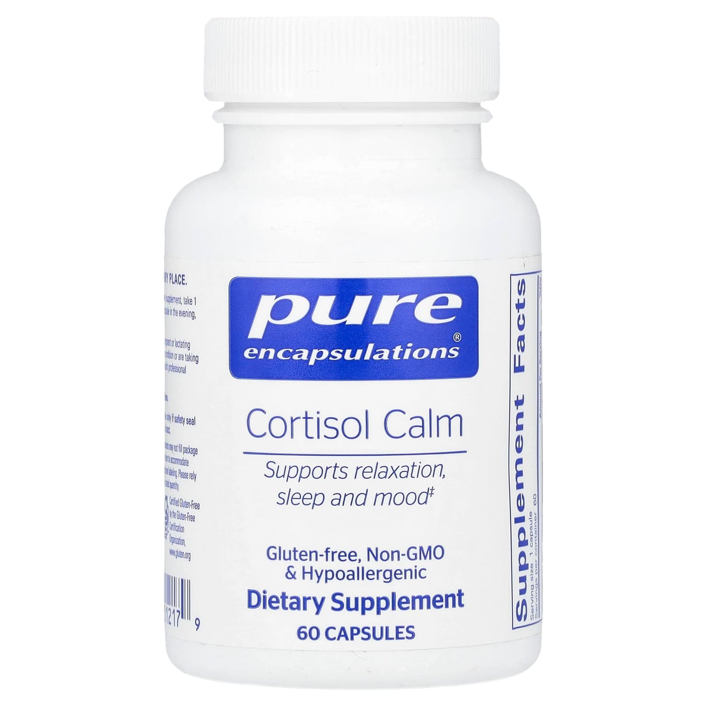 Pure Encapsulations, Cortisol Calm, 60 Capsules UPC 766298012179 | HiLife Vitamins
