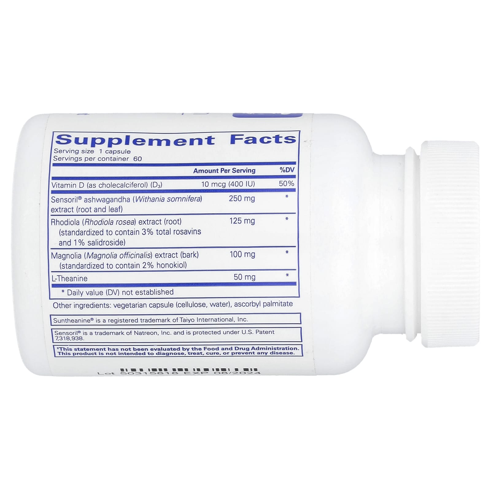 Pure Encapsulations, Cortisol Calm, 60 Capsules UPC 766298012179 | HiLife Vitamins