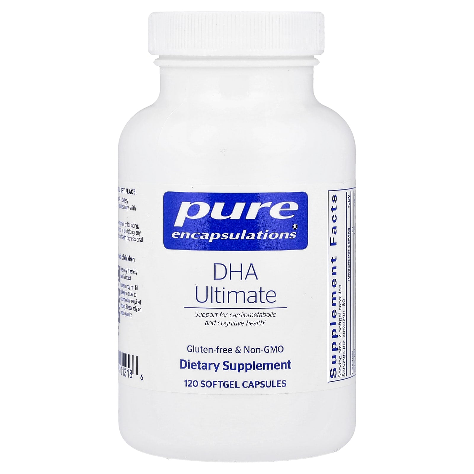 Pure Encapsulations, DHA Ultimate, 120 Capsules UPC 766298012186 | Hilife Vitamins