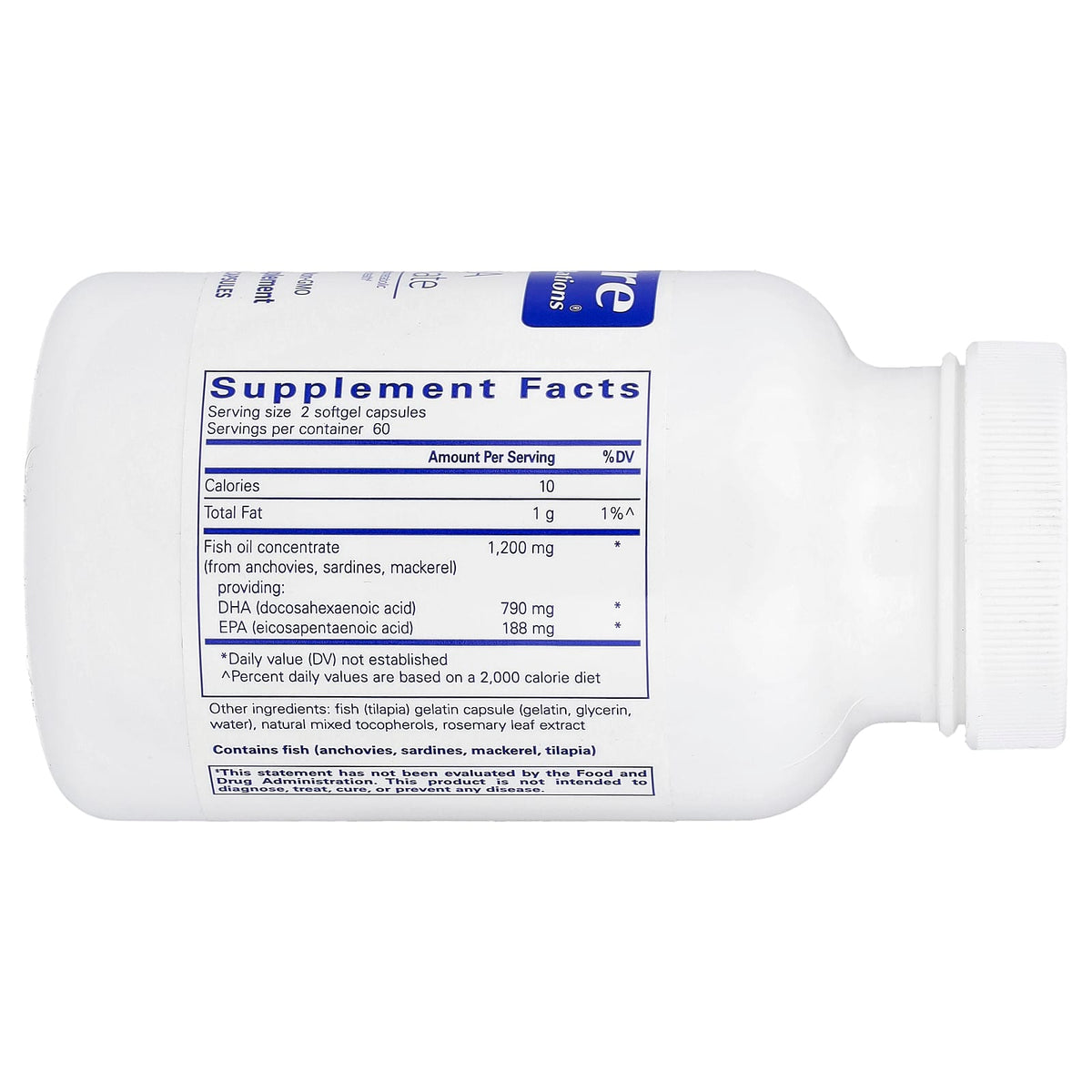 Pure Encapsulations, DHA Ultimate, 120 Capsules UPC 766298012186 | Hilife Vitamins
